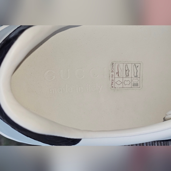 Like New - GUCCI ACE Navy/Red Web Leather Sneakers Mens7/Wmns 9 to 9.5. - Picture 16 of 16